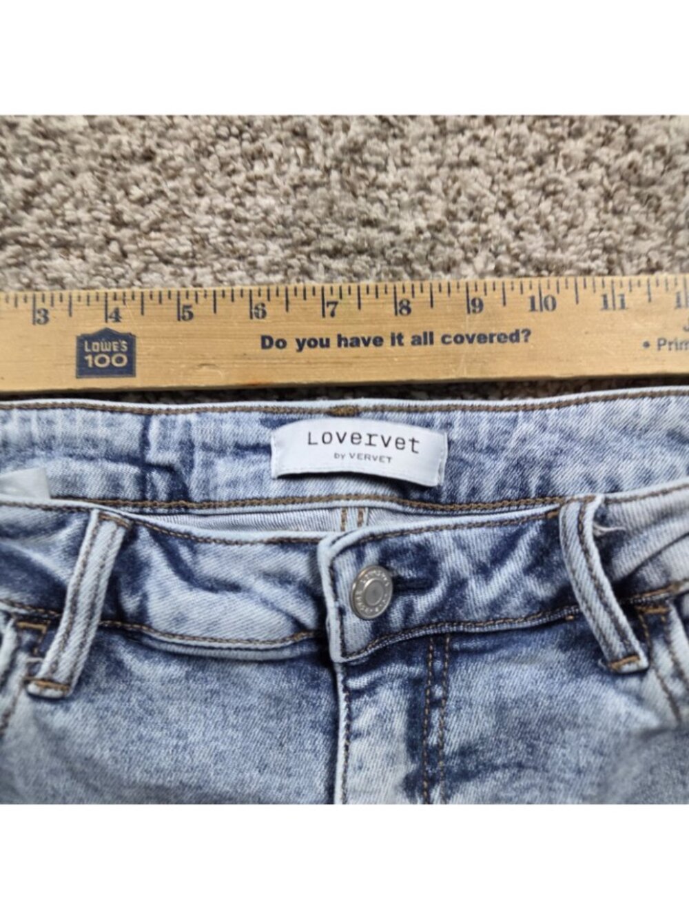 Lovervet Vervet Jeans Womens 31 Crop Straight Medium Wash Denim Distressed - Picture 3 of 8